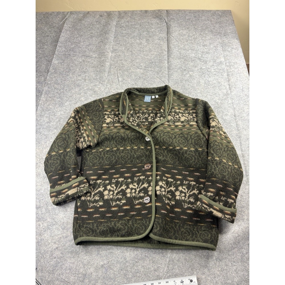 VTG Blanket Shacket Jacket Women's M Wool Blend Made USA 90s Aztec Granola Gorp